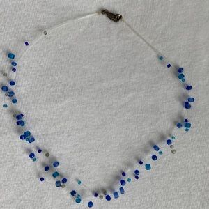 Sweet blue bead necklace.